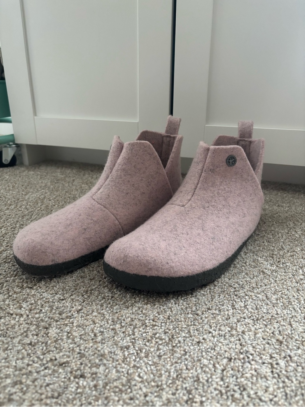 Birkenstock Andermatt Soft Pink Wool Slip-On Slipper Boots - Picture 1 of 6